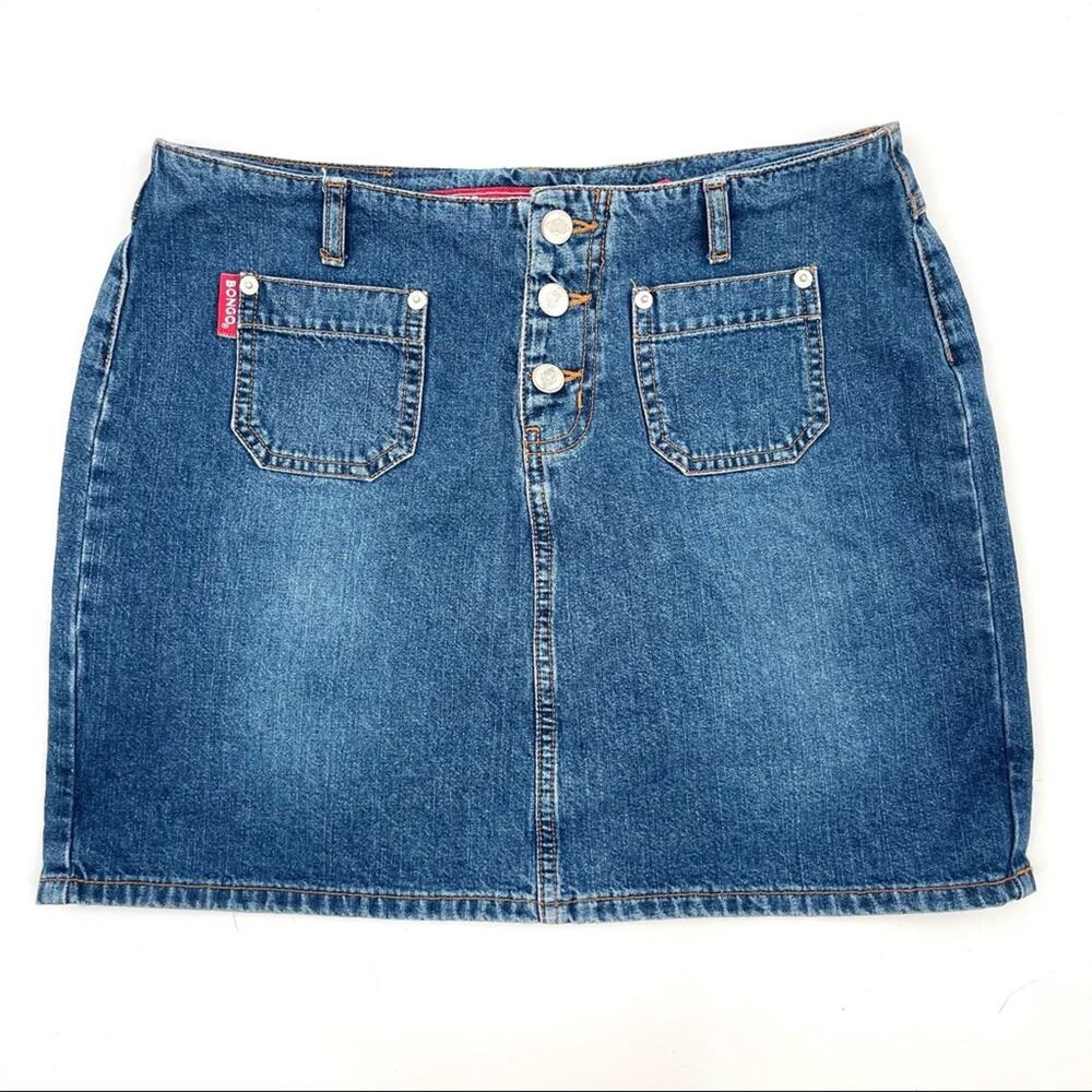 BONGO Y2K 90s Vintage Jean Micro Mini Skirt 3 Button 100% Cotton Junior SZ 5
